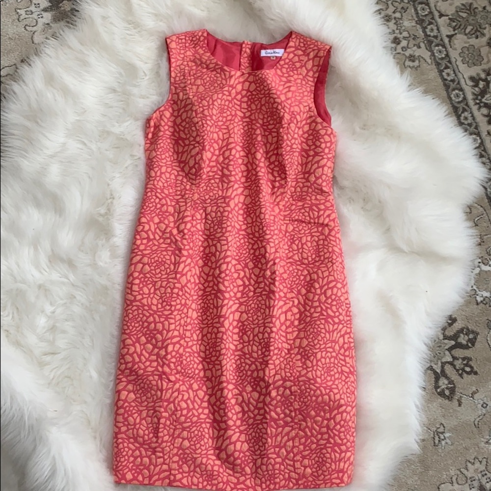 ❌SOLD❌Calvin Klein Pink Pattern Sheath Dress🌸